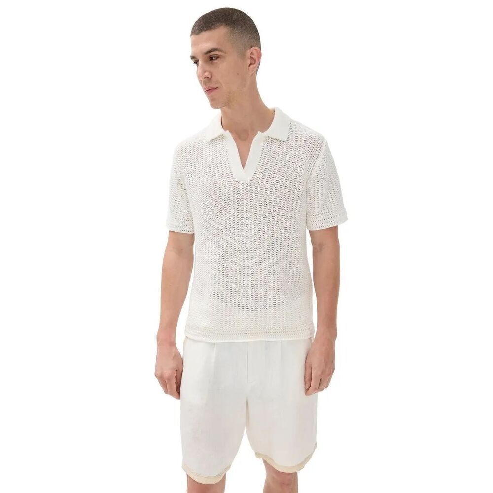 ASOS Designs Men’s Open Knit Camp Collar Shirt Size L